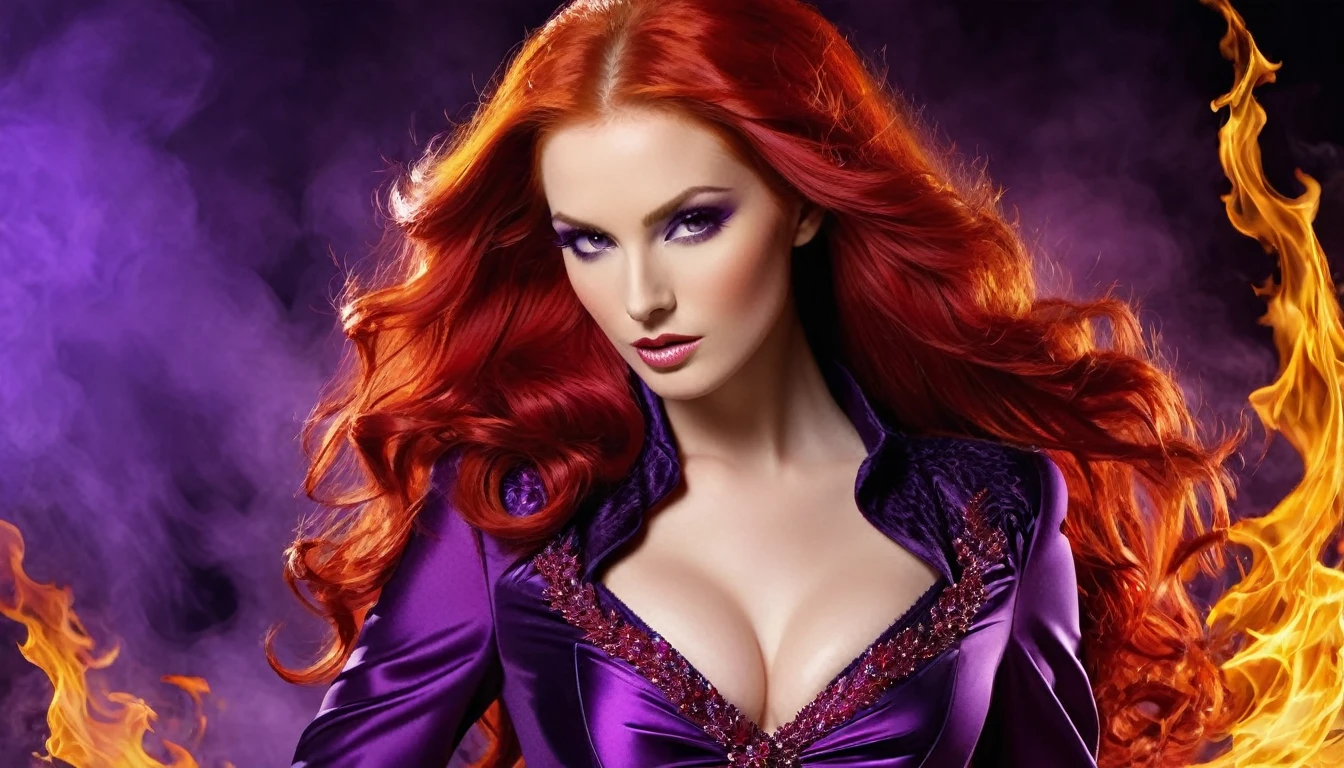 Woman Dressed in Purple and Scarlet:
Appearance: Powerful and seductive, with an air of seduction and temptation. She can be portrayed in luxurious and flashy clothes, flaming red hair, and a cunning and intriguing expression.
symbolism: Represents the false church, corrupted by power and wealth, that leads people to perdition.