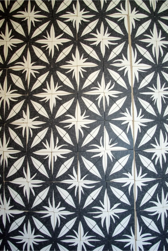 ottoman star floor tile design black and white
