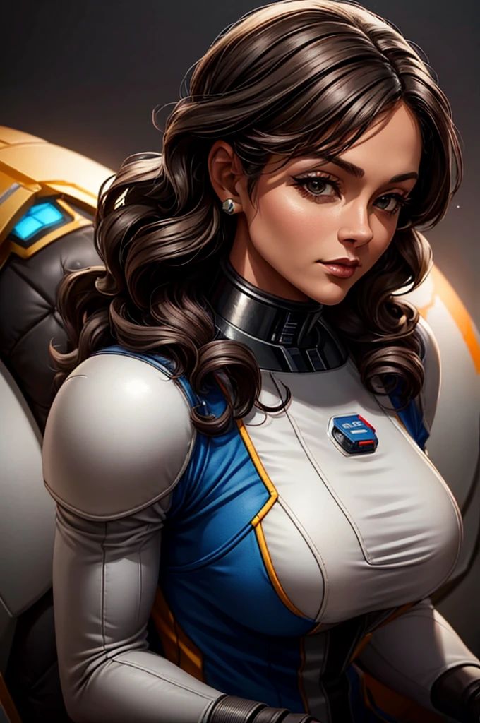 a woman in a space suit standing in front of a planet, girl in space, beautiful woman in spacesuit, portrait armored astronaut girl, scifi woman, futuristic astronaut, woman astronaut, portrait anime space cadet girl, artgerm jsc, art deco of a space woman, beautiful digital artwork, powerful woman sitting in space, portrait beautiful sci - fi girl