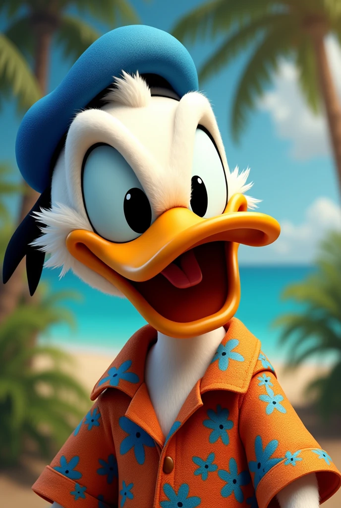 Donald duck face to use in hawaian shirts
