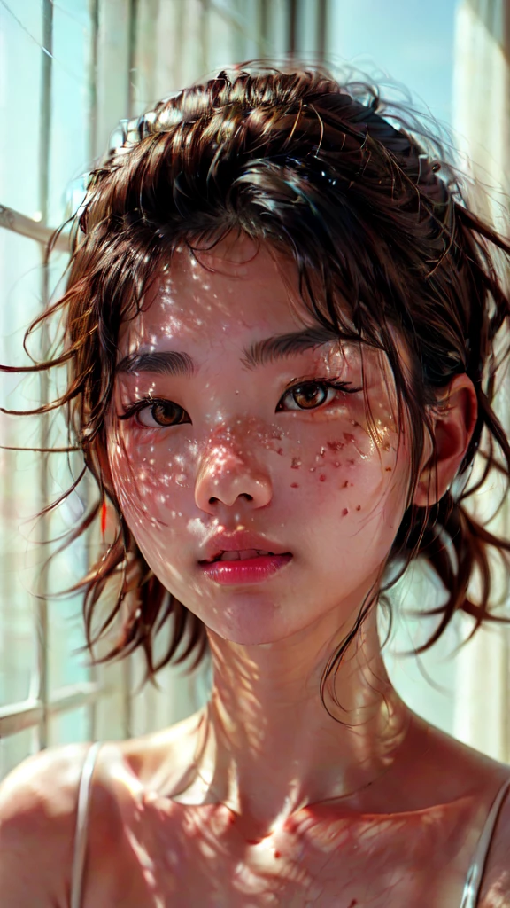 a beautiful japanese college girl with some (freckles:0.7) on her face inspired by hamada hideyaki shot by contax g1 with portra 800 film roll