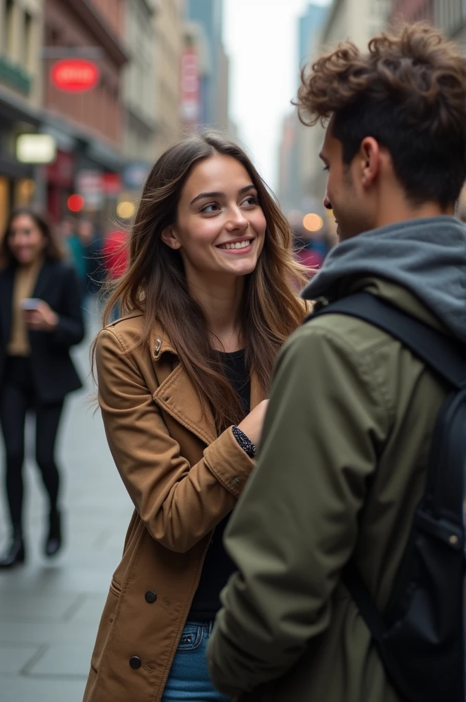 Girl that have a boyfriend and clicking a street photography