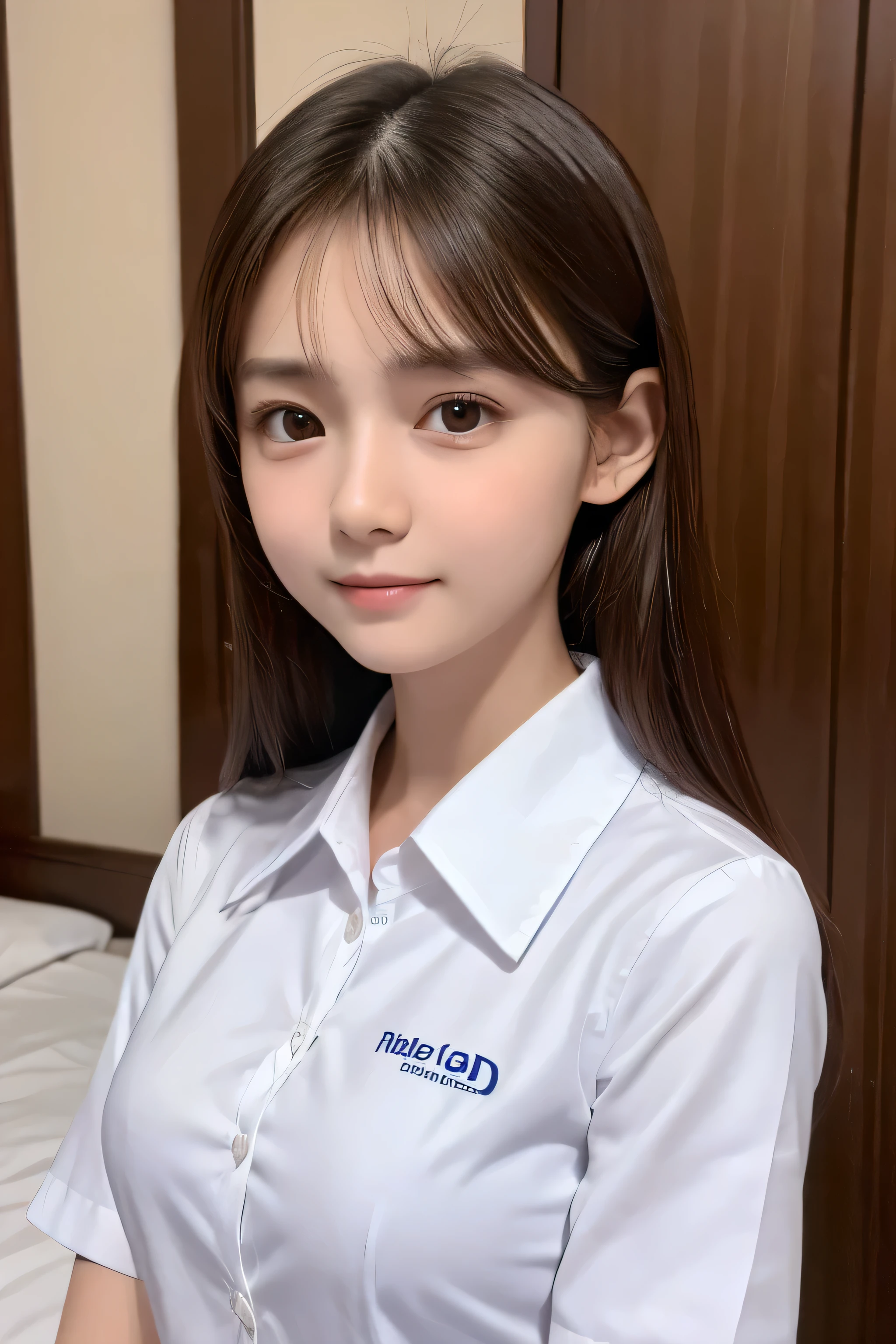 (Best-quality, Masterpiece, Ultra-High-Resolution, (Photorealistic:1.4), Raw Photo, depth of field, professional lighting, perfect anatomy, extremely details), 1girl, 15-years-old, the most famous Japanese idol, on train, wearing Japanese high-school uniform, looking at viewer, ((feeling very strong sexual pleasure, extremely cute orgasm-face):1.4), extremely cute hair, extremely cute long-eyelashes, extremely cute lips