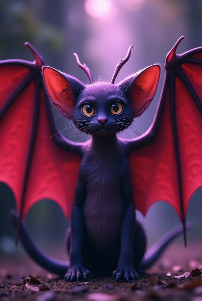 M=G　Mythological creatures　cute　Large bat-like wings　There is a small antenna on the head　Purple red　大きなハサM　bright　Erotic　Eroticい　Climax