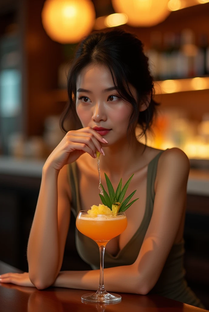 A Japanese woman in her 30s who lives in Fukuoka City and is looking for a sugar daddy says that when she orders a cocktail inspired by her sugar daddy, she always gets a pineapple cocktail.