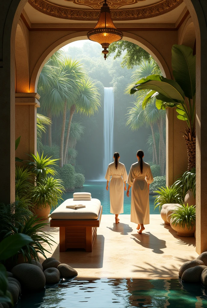 Massage spa nature exotique 4k realiste 

