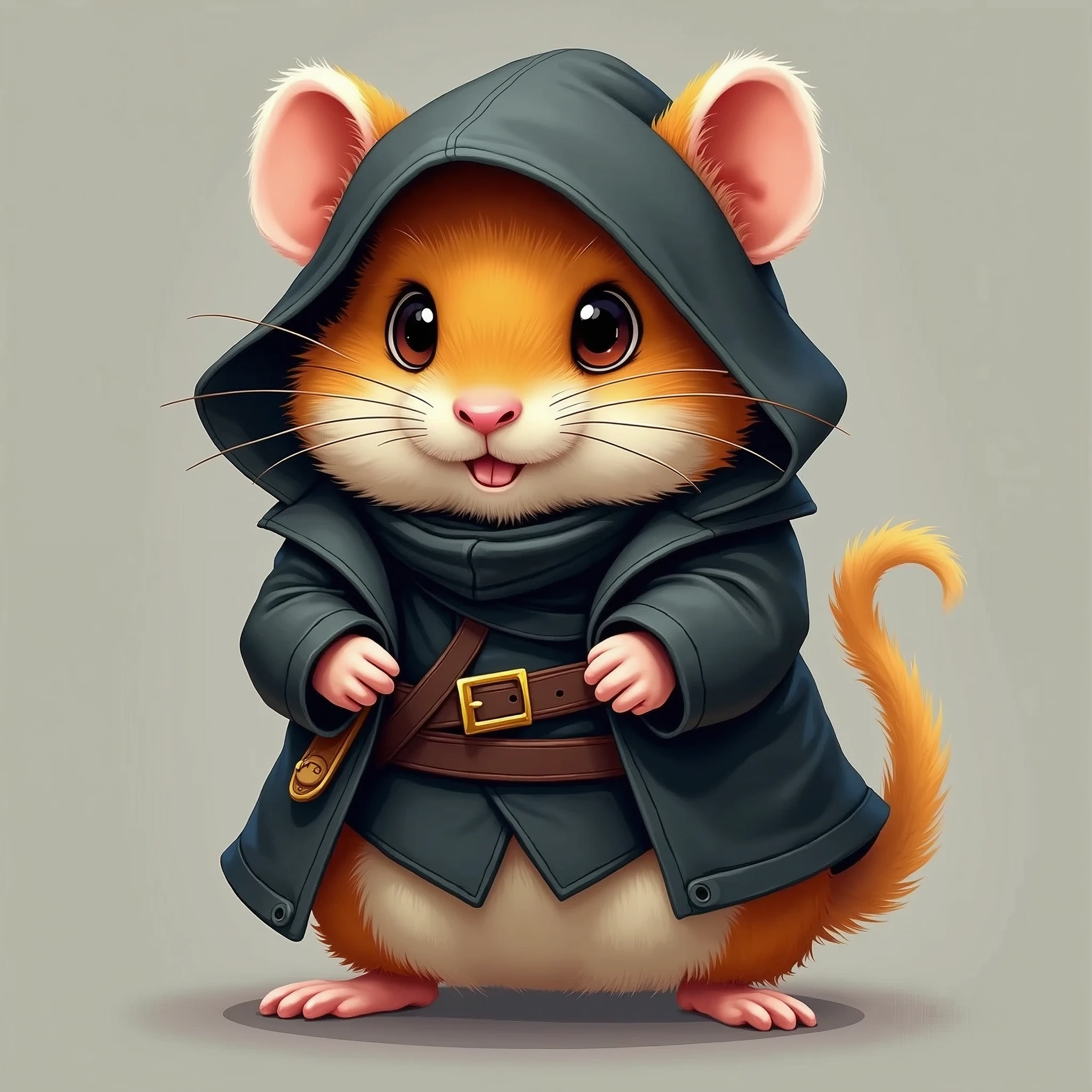 Super cute hamster, dressed as an assassin