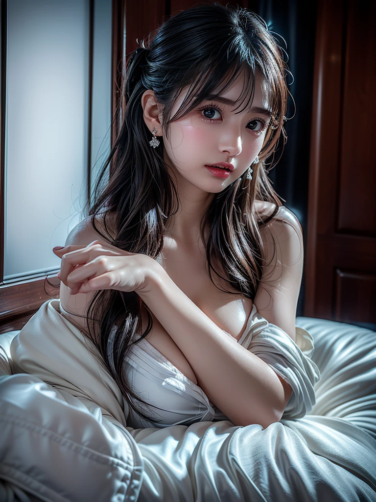 (((Luxurious luxury hotel room 1.5)))、(((A little dim 2.0)))Professional Lighting、(((Professional Lighting 1.5)))、(((Color white 1.5、White skin 1.85)))Translucent skin texture、Beautiful Skin、Beautiful Skin、Glowing Skin 1.5、(((Whitening 1.5)))、(((Updo1.5)))、、音符のEcstasy、((Naked 1.5)))、Off the shoulder、Profile 1.4、See-through 1.5、No bra、Mid-shot photo、Simple Earrings、((tea hair))、((Mid-length hair))、Updo、sex appeal、Sex Appeal、Ecstasy、(((Mid-shot photo1.5))、(((Dynamic pose 1.85)))、(((sexy pose 1.85)))、(((One woman)))、lure、Invite、Alluring、Cover your chest with both hands 2.0、