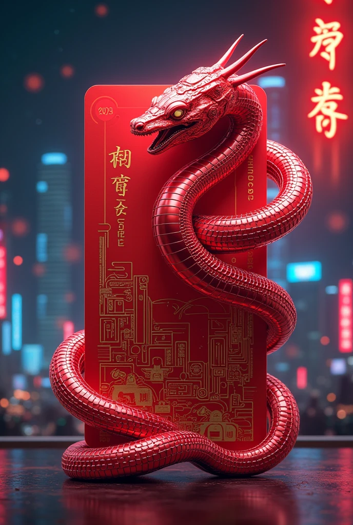 Technological 2025 snake chinese new year angpao design