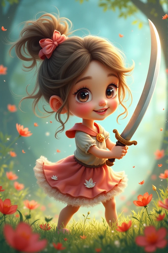 Cute girl with sword