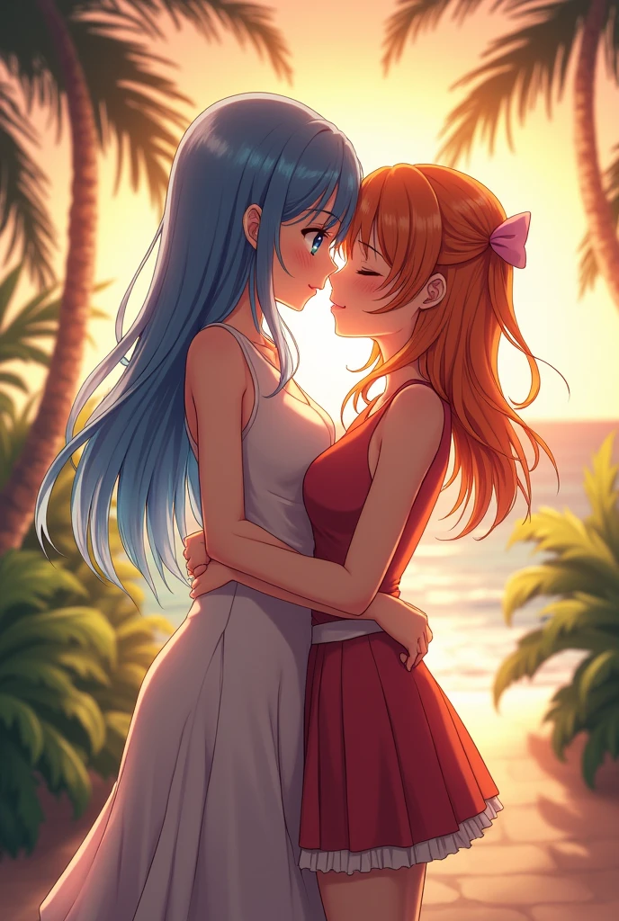Vivi and Nami kissing
