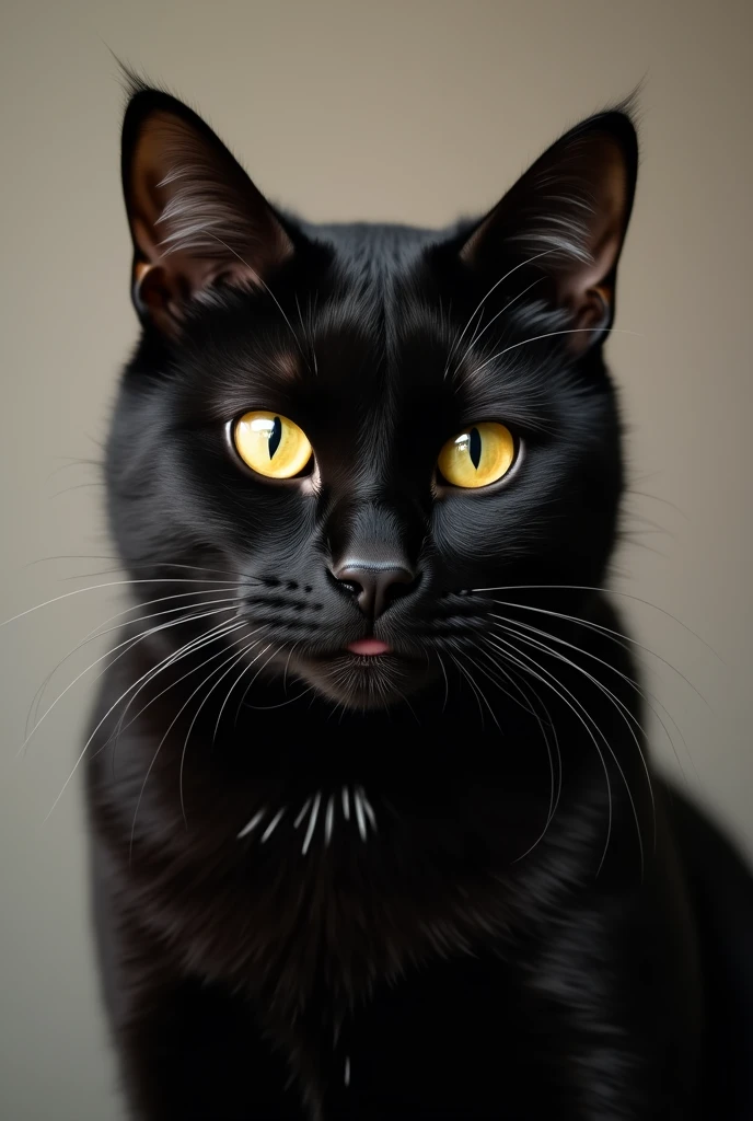 Black Cat Holding a Mouth Cover