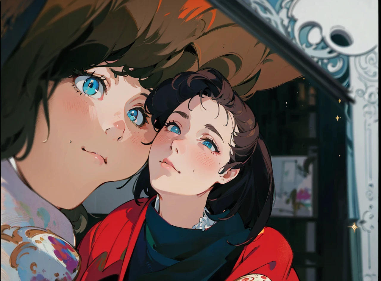 (8k, Best Quality, masterpiece: 1.2), (Best Quality: 1.0), (ultra high resolution: 1.0), watercolor, A pretty woman, (bright pupils,blue pupils),back, sale, Agnes Cecil, bust portrait, extremely bright design, pastel colours, autumn lights, gris temperamental, gritty style Alexei Savlasov style, Ivan Shishkin, Iliá Repin, (card retouching: 1.2), 2d, (oil painting: 1.2) Very detailed