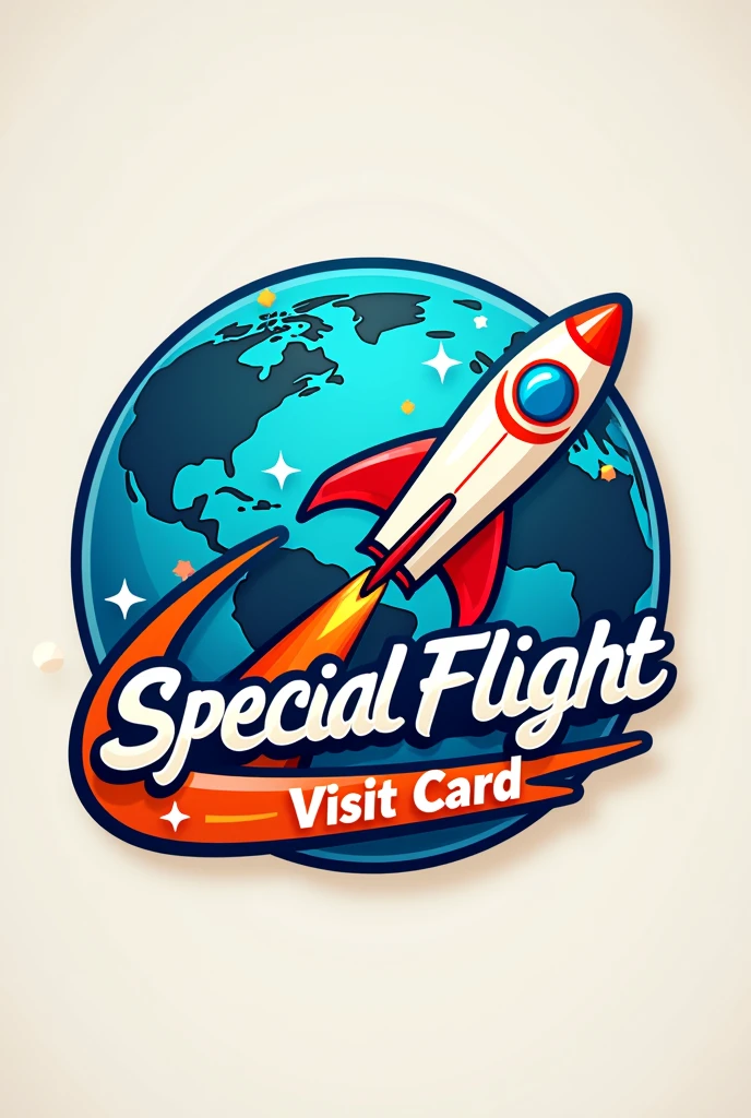Super international travel logo special flight to visit card