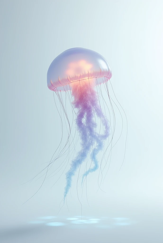 Glowing Sea Jellyfish, white background