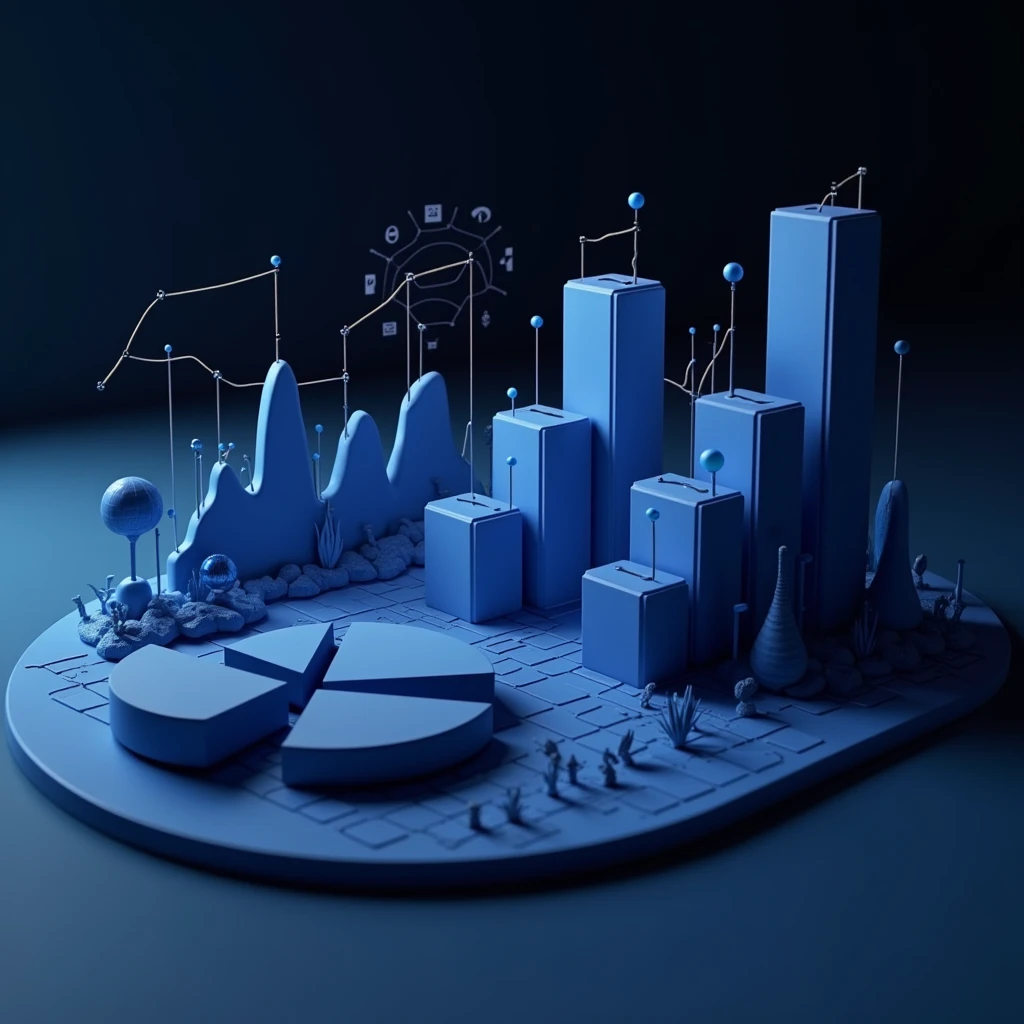 (ultra-detailed detailed),
(extremely detailed CG unity 16k),
(precise illustrations),
3d abstract render overlayed,
cool 3d visualisation,
depicted as a 3d render,
data visualization,
abstract art representing data,
bar graph,
pie chart,
(black background),
(blue theme).