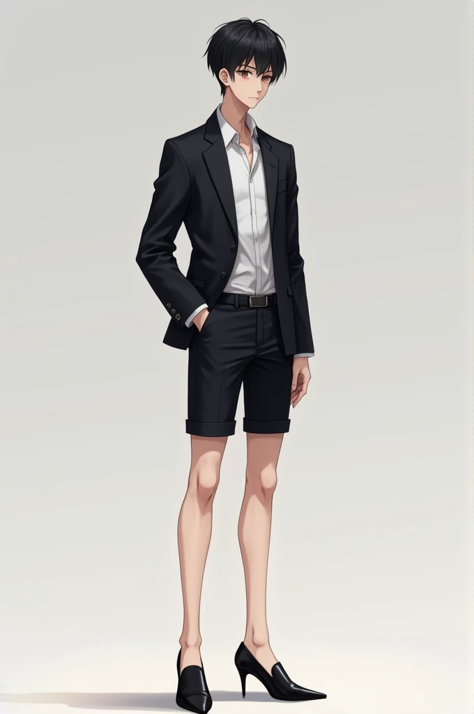 Anime Boy Suit Long Sleeves Shorts High Heels Barefoot