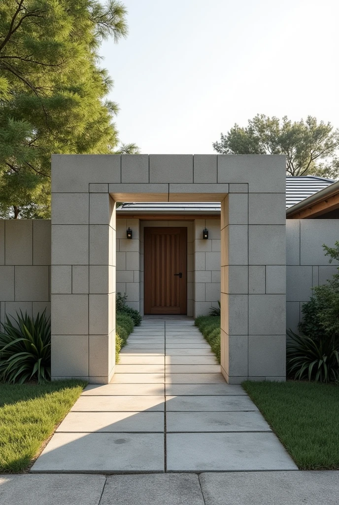 Gate of a house made of hollow blocks only