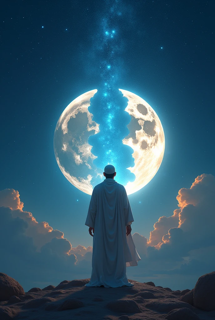 Prophet Muhammad split the moon. The moon has ben split by Hazrat Muhammad. 