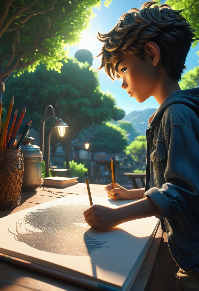 masterpiece, best quality, intricate details, highly detailed animation, anime, hand-drawn art, Real-Time Ray Tracing lighting, volumetric lighting, volumetric shadows, 8k-perfect-octane
1boy, dibman, hand-drawn, signature, traditional media , pencils, landscape drawing 
