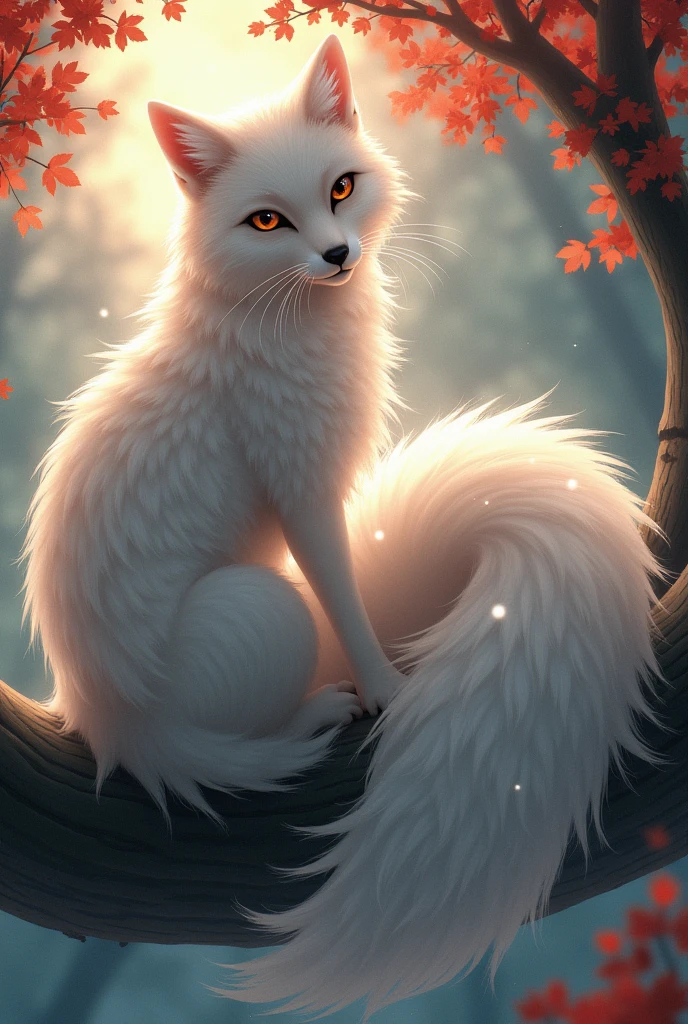 1girll,solo,(tmasterpiece:1.2),beautifuldetails,Extremely colorful,Exquisite details,s delicate face,eyes with brightness,The details are complex,Realiy,Ultra photo realsisim,A very beautiful girl and a white-haired fox sitting on a branch:1.1,Large breasts,Raised sexy,seductiv,ethereal fox,nine tail fox,Fox three-tailed fox,Onmyoji detailed art,Nine tails,A beautiful artwork illustration,mythological creatures,red fox,Beautiful digital artwork,Exquisite digital illustration,mizutsune , Inspired by the mythical creature wildnet,Digital art on Pixiv,strong lights,hight contrast,Horror movie theme,dark atmosphere,The art of fine arts,Perfect visual composition。nsfw, huge boob