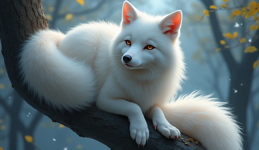 1girll,solo,(tmasterpiece:1.2),beautifuldetails,Extremely colorful,Exquisite details,s delicate face,eyes with brightness,The details are complex,Realiy,Ultra photo realsisim,A very beautiful girl and a white-haired fox sitting on a branch:1.1,Large breasts,Raised sexy,seductiv,ethereal fox,nine tail fox,Fox three-tailed fox,Onmyoji detailed art,Nine tails,A beautiful artwork illustration,mythological creatures,red fox,Beautiful digital artwork,Exquisite digital illustration,mizutsune , Inspired by the mythical creature wildnet,Digital art on Pixiv,strong lights,hight contrast,Horror movie theme,dark atmosphere,The art of fine arts,Perfect visual composition。nsfw, huge boob