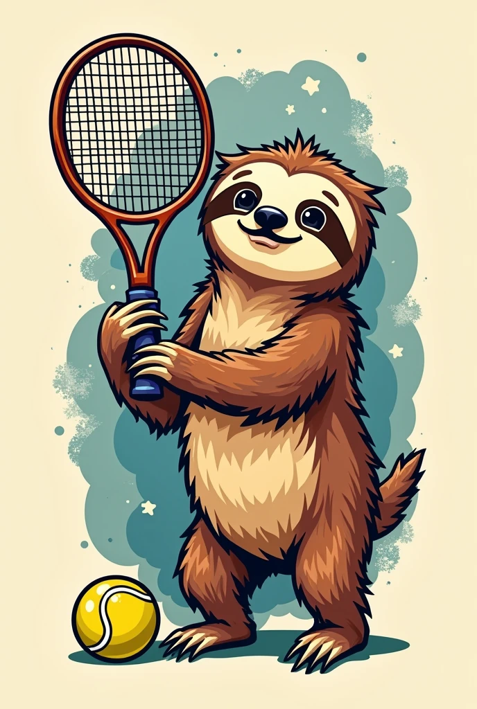 Tennis playing sloth tattoo