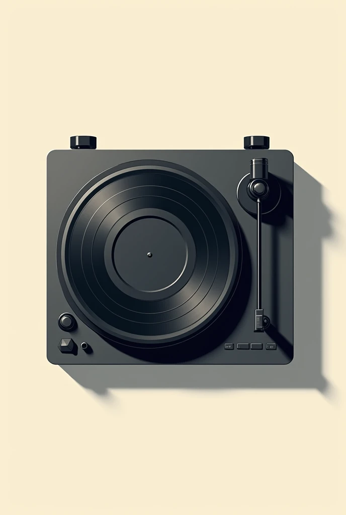 the silhouette of a record player drawn with a view from above 