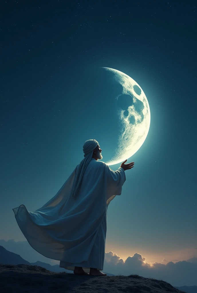 Prophet Muhammad split from the center to moon.  