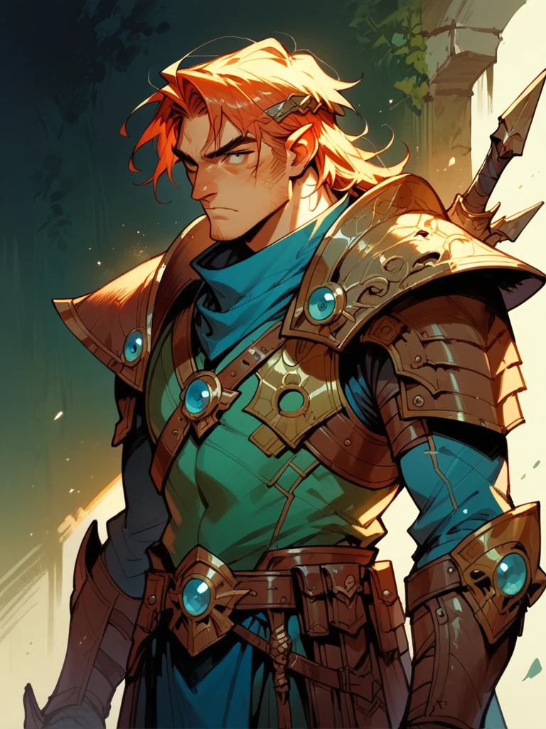 score_9, score_8_up, score_7_up, score_6_up, solo, 1 boy, wearing shoulder armor, pauldrons, g4n1m3,