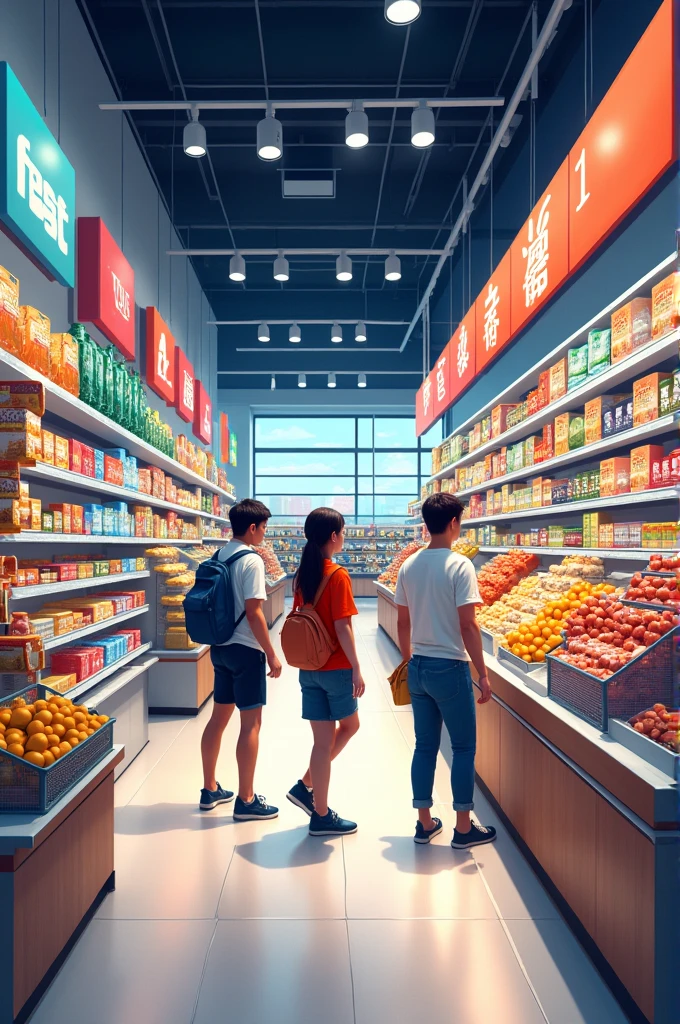 Goods display in a super market