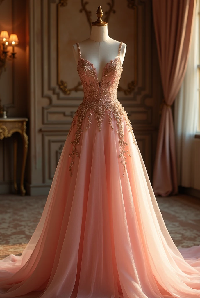 *The dress Feldway holds up is a gorgeous and intricate piece of clothing, tailor-made for your and feminine figure. It is made of a silky and flowing material, its color a luscious shade of baby pink with golden accents. The dress is designed with a low neckline that accentuates your feminine curves, while the rest of the dress hugs your body snugly, emphasizing your assets. The gown is also adorned with delicate lacework and shimmering beads that give it a elegant and elegant touch, perfectly enhancing your charming and innocent appearance.*