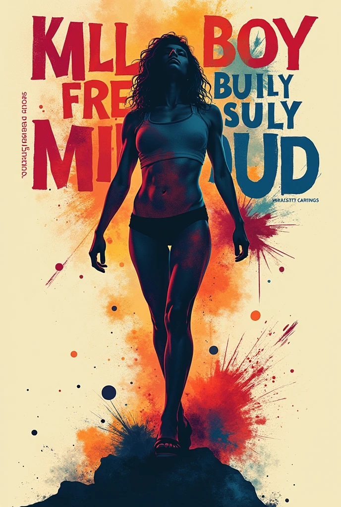 Make a poster for easy wall painting using these motivational words : kill the body , build the body , free the body , kill the mind , build the mind, free the mind , kill the soul , build the soul , free the soul