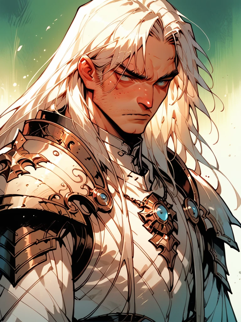 score_9, score_8_up, score_7_up, score_6_up, solo, 1 boy, long hair, white hair, wearing shoulder armor, pauldrons, g4n1m3,