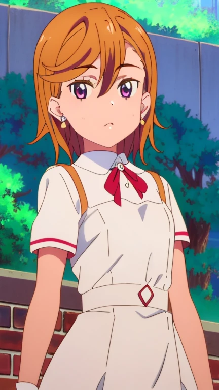 (masterpiece, best quality, 8k:1.2),(anime:1.1), misaka_mikoto, brown hair, short hair, hairpin, small breasts, 1girl, (diamond dress, revealing, earrings), cowboy shot, looking at viewer,
