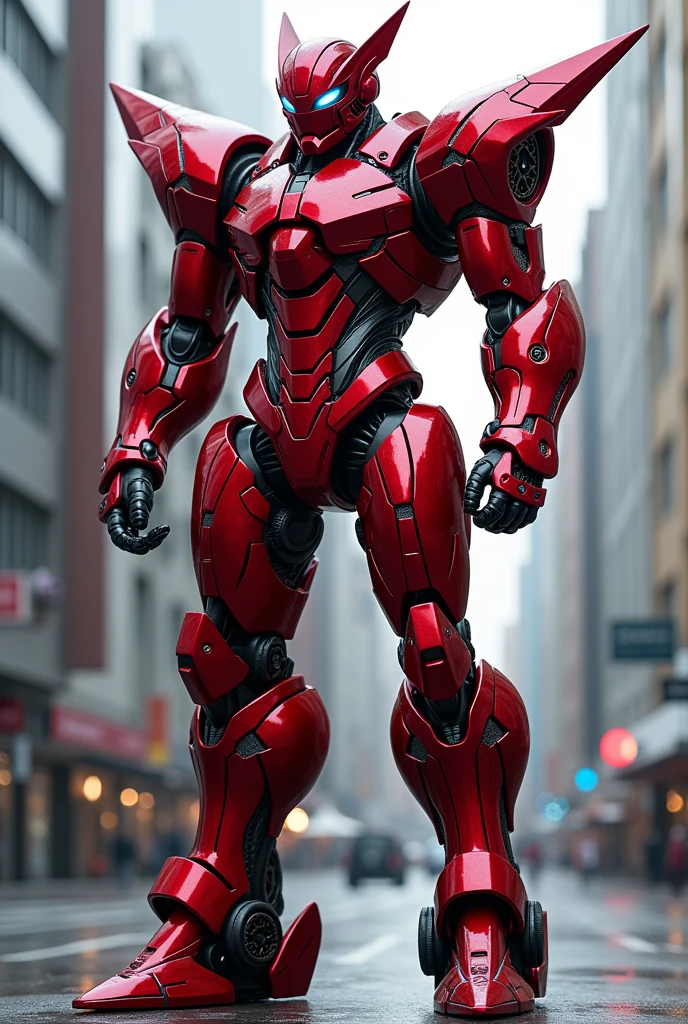 Create an android that would be a good partner for Arion Man and would fight the city with him. He should also be red