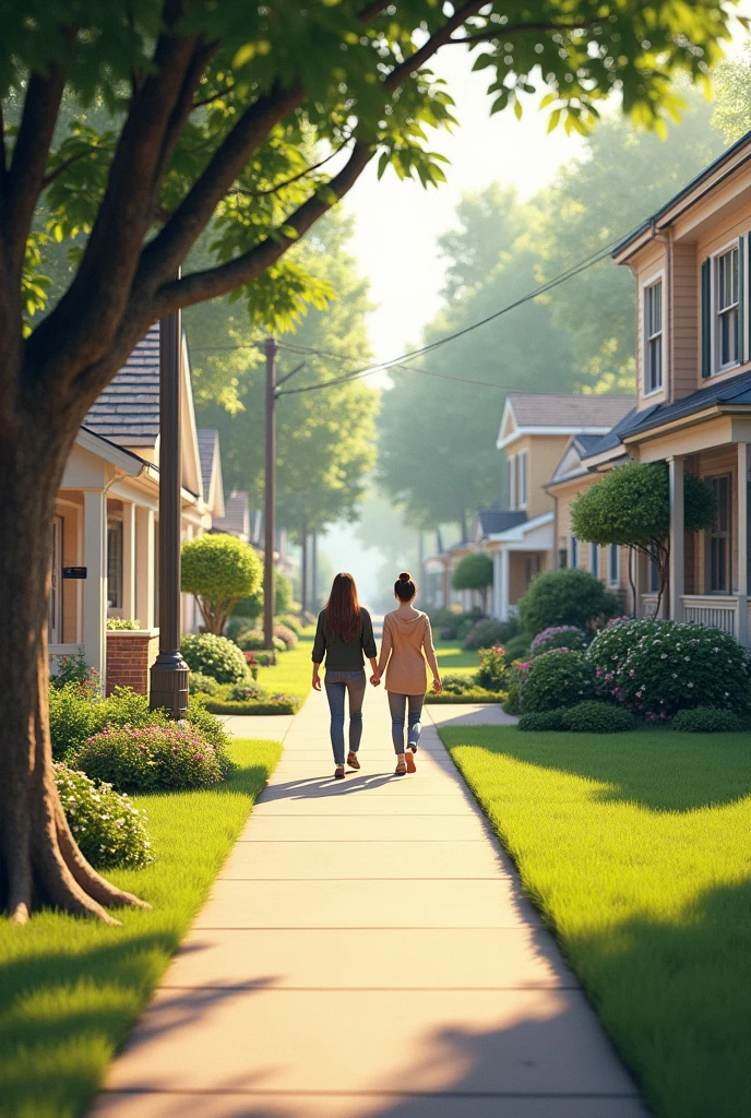 A straight walking area on near american residential feel like morning