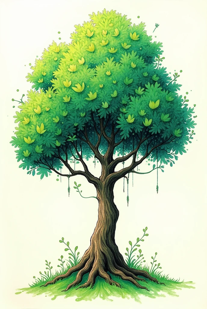 Drawing of a beautiful tree made with felt-tip pens