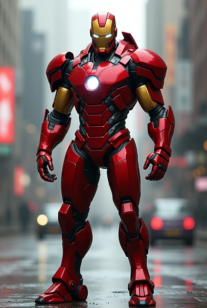 Create an android that would be a good partner for Arion Man who would fight the city with him. He should also be red and look a bit like Ironman.