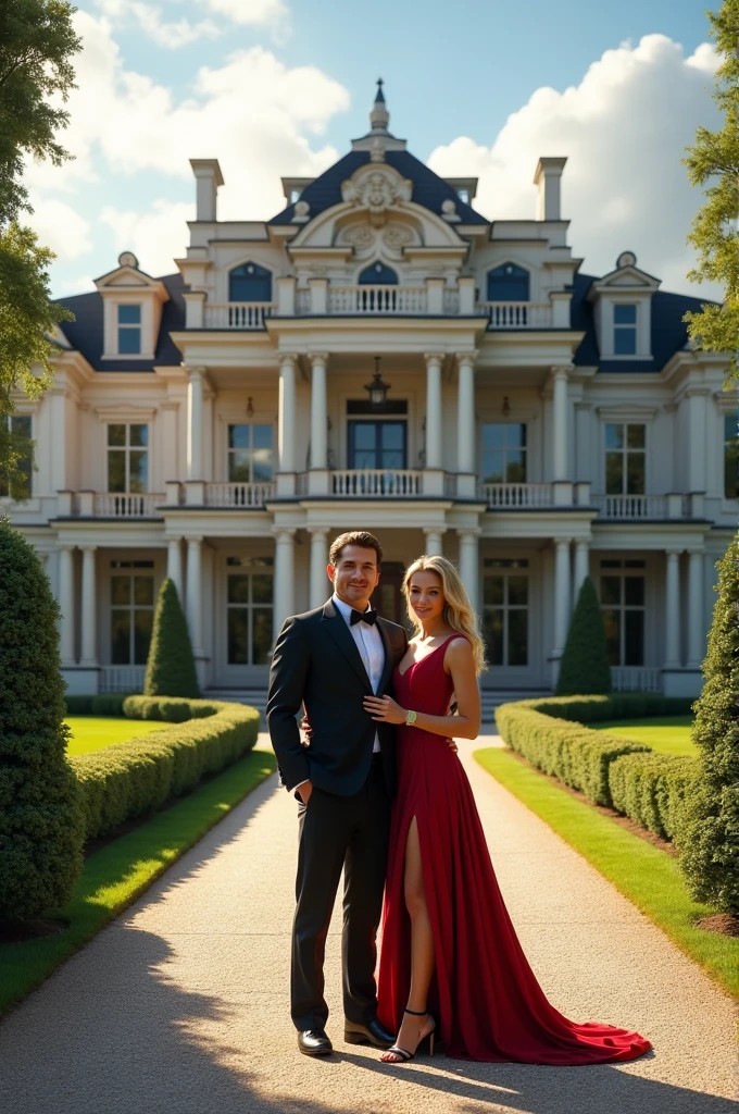 A couple showing luxury big house