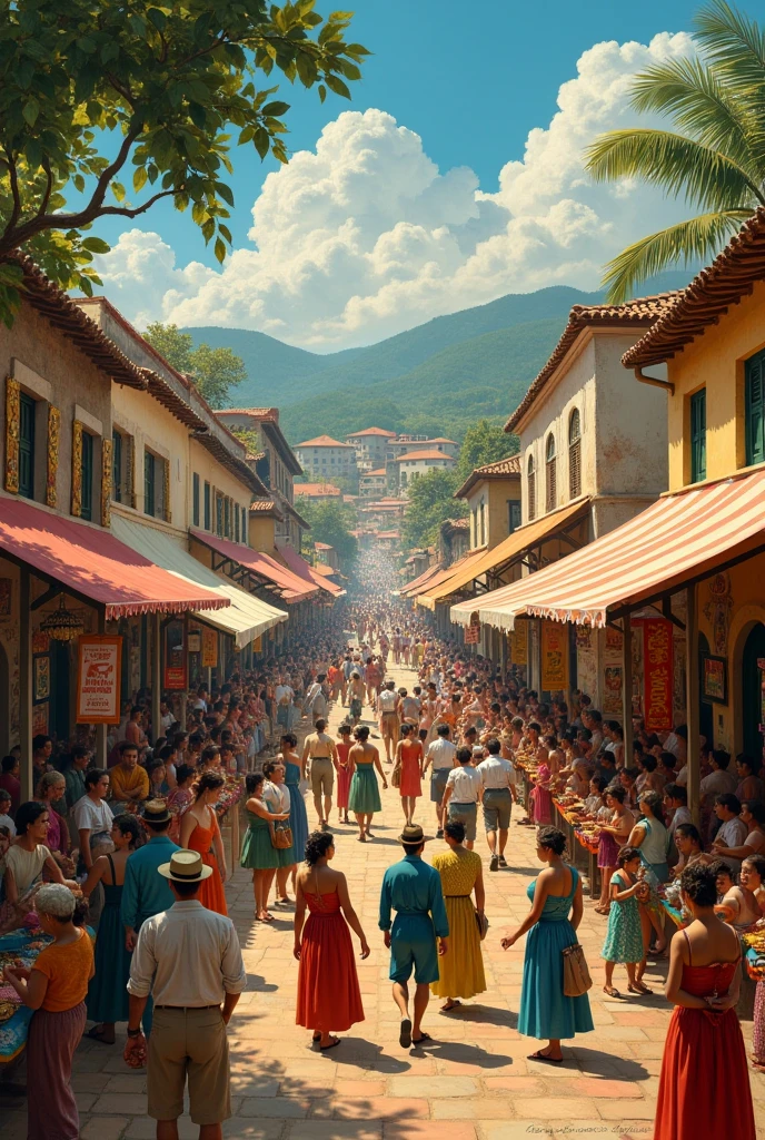 Renaissance-era image of a typical fair in northeastern Brazil in the 1960s.