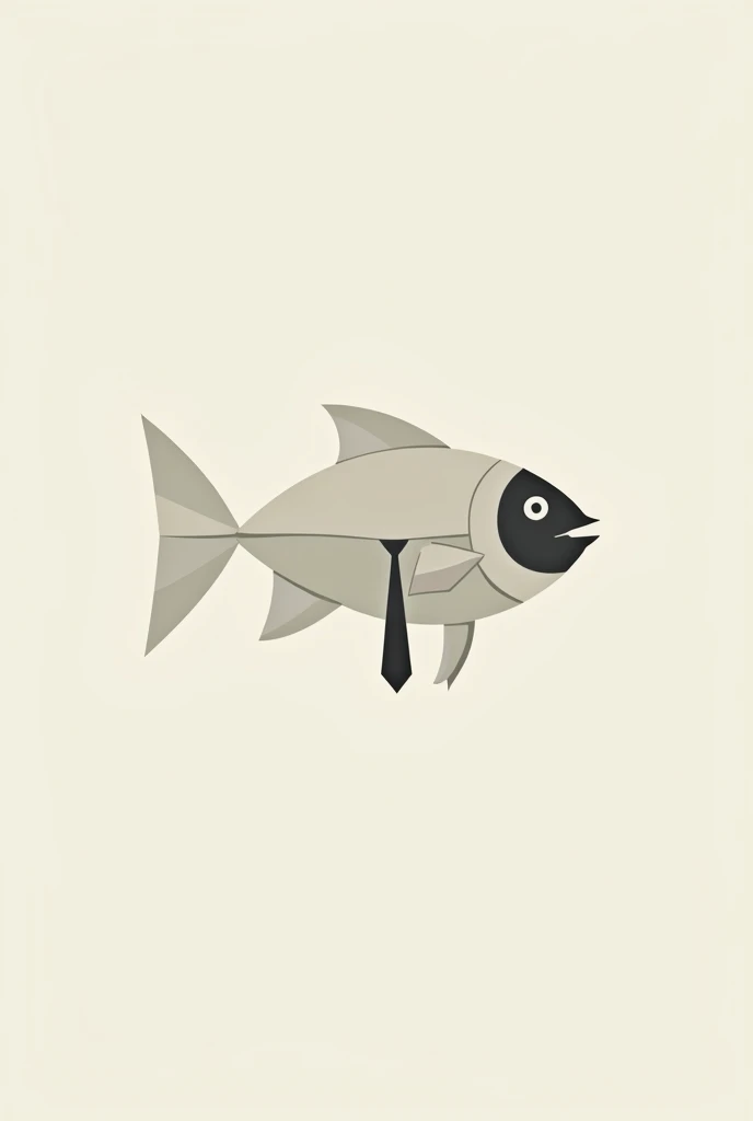 a minimalist fish wearing a tie