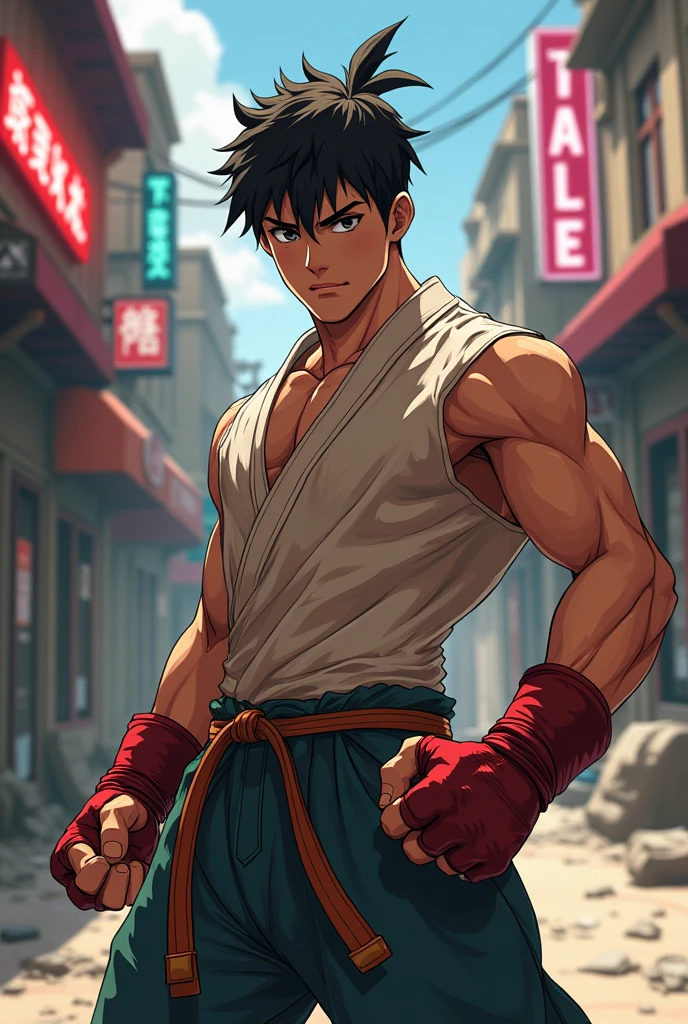 Young Male anime street fighter