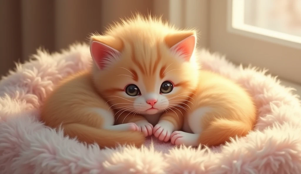 cute kitten purr and cuddling.