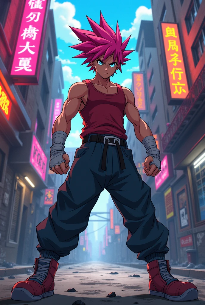 Young Male anime street fighter