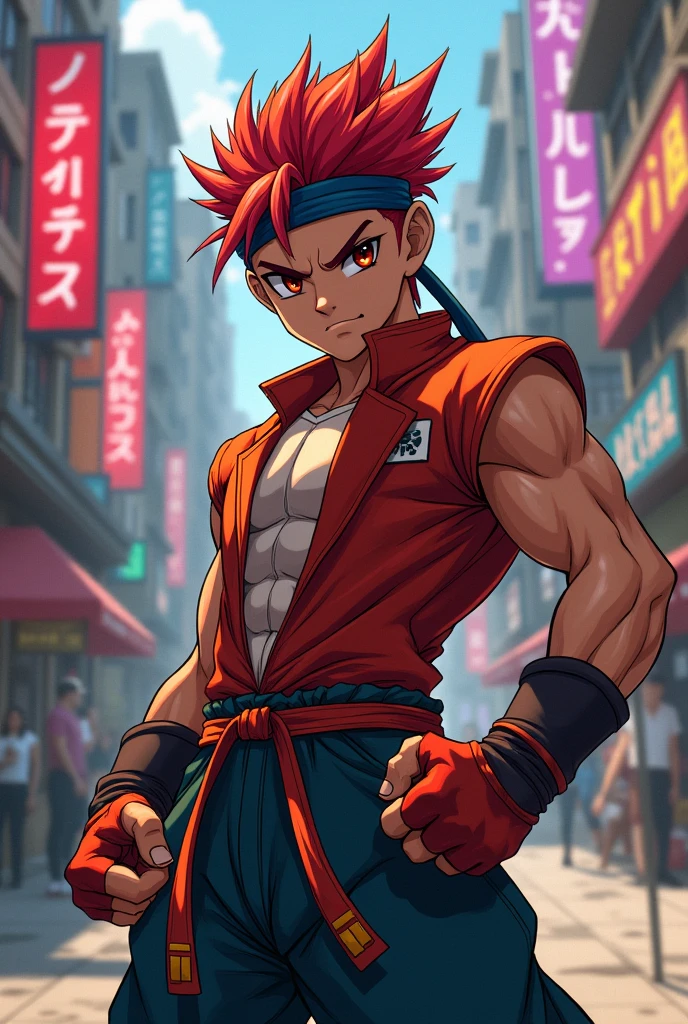 Young Male anime street fighter