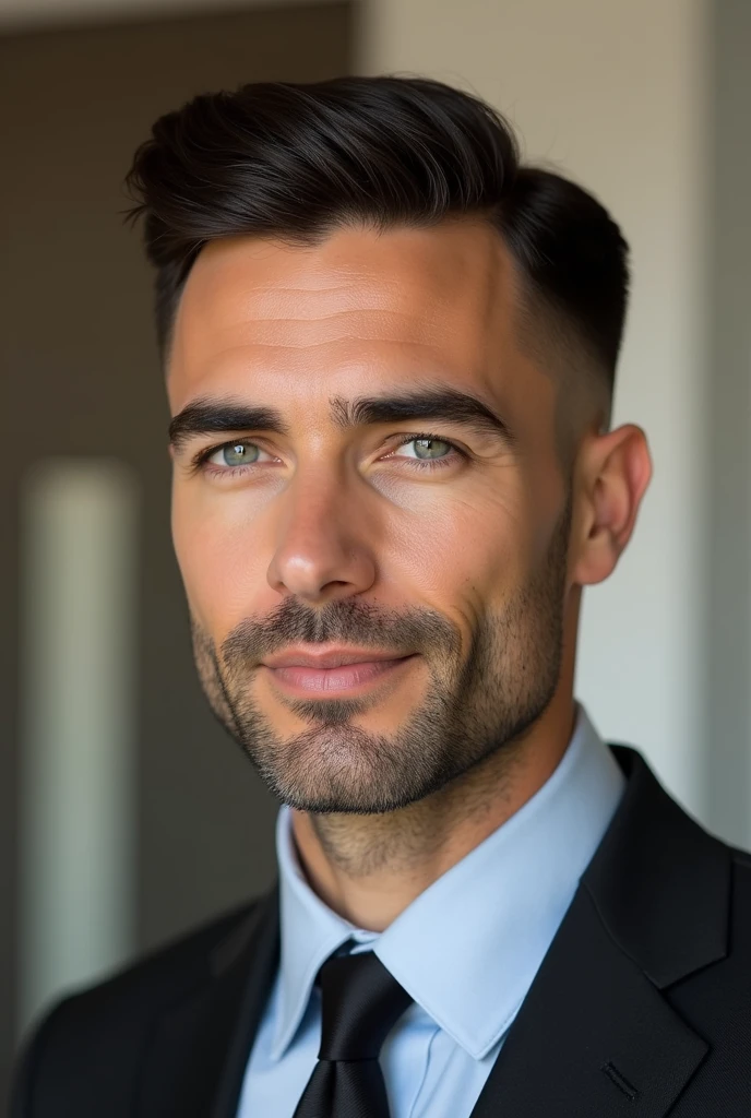 A men hairstyle without fade and hair length equal to all sides