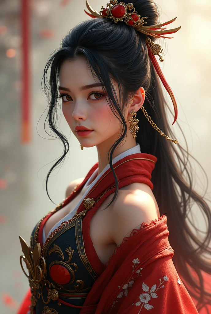 A samurai girl should have an elegant and confident figure. Her clothing might be a samurai armor designed to look charming, along with accessories that reflect luxury, such as earrings or a small crown.
Show