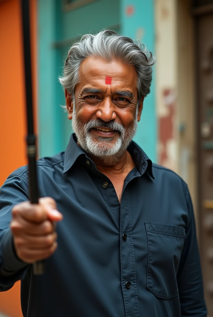 Kamal hassan with selfie stick
