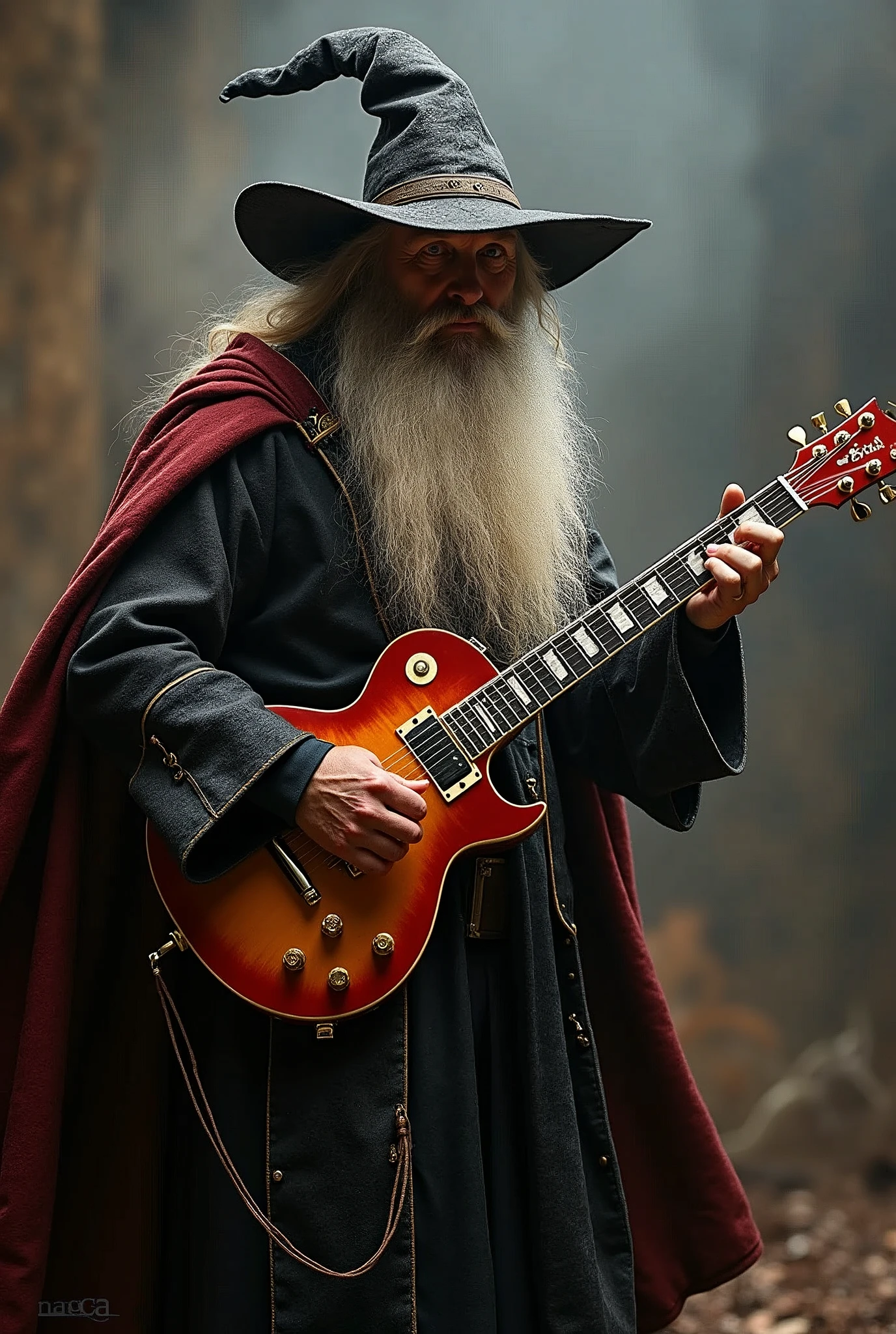 heavy metal wizard, electric guitar